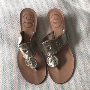 Jack Rogers platinum wedge sandal